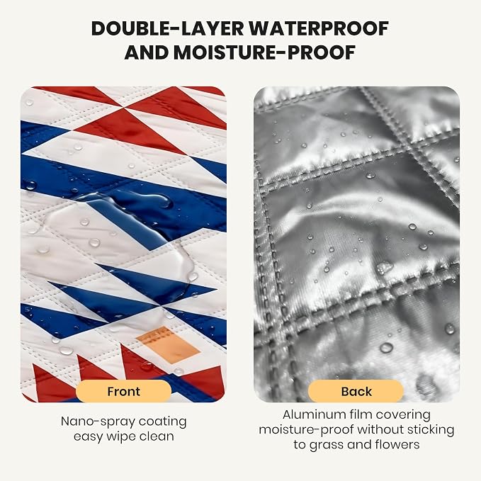 87 in * 87 in Waterproof Picnic Mat Picnic Blanket, Enlarged and Thickened Camping Mat, Larger Picnic Blanket, Suitable for Grassland, Beach, Courtyard, Outdoor Activities (Blue)