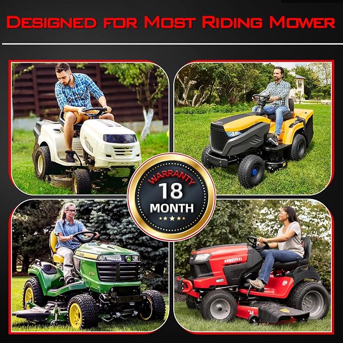 Lawn Mower Cover, Heavy Duty 600D Oxford, Waterproof Outdoor, Weather Resistant, Rip-Proof, Anti-UV, Raing-proof, Sun Block, Heatresistant with 1 Windproof Strap, 1 Storage Bag (Riding)