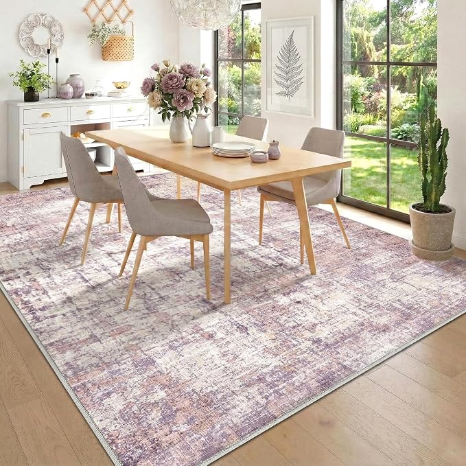10x12 Area Rugs Washable Modern Abstract Living Room Bedroom Rug | Non Slip Soft Carpets Indoor Floor Stain Resistant Large Carpet for Bedroom Dining Room Farmhouse Nursery Home Office