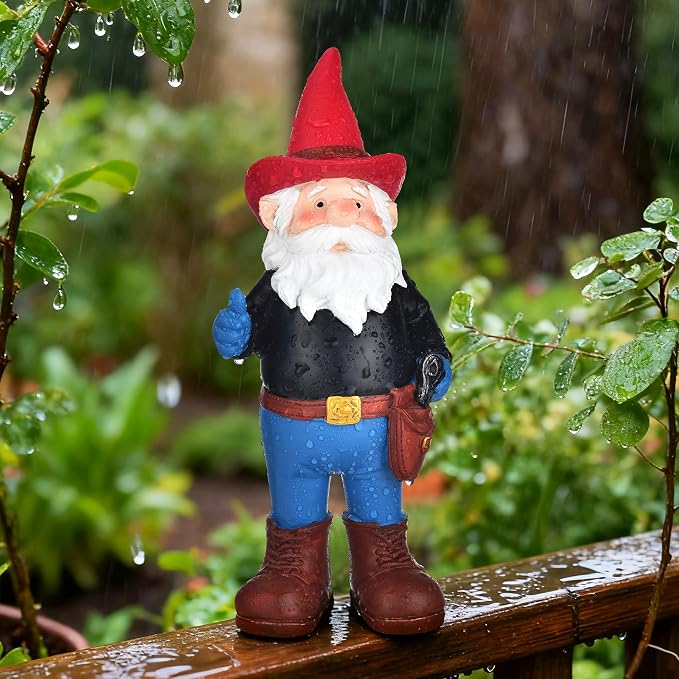 Garden Gnomes Statues for Yard Decorations Outdoor, Funny Cowboy Gnome Garden Lawn Figurines for Home Patio Yard Decor Indoor, Gardening Housewarming Gift