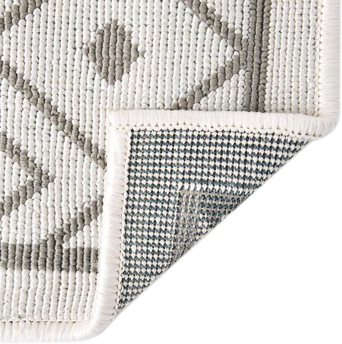 Unique Loom Outdoor Trellis Collection Area Rug - Kafes (9'x 12' 2" Rectangle, Ivory/ Gray)