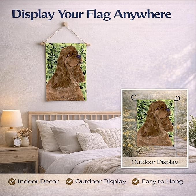 Caroline's Treasures SS8807GF Cocker Spaniel Garden Flag Mailbox Flag Decorative Yard Flag Banner Outside Patio Artwork Yard Flower Beds, Garden Size, Multicolor