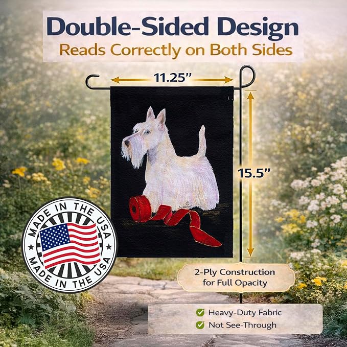 Caroline's Treasures SS8553GF Scottish Terrier Garden Flag Mailbox Flag Decorative Yard Flag Banner Outside Patio Artwork Yard Flower Beds, Garden Size, Multicolor