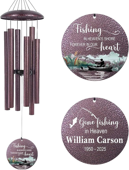 ASTARIN Memorial Wind Chimes Personalized, Produced in Texas Deep Tone Wind Chimes for Loss of Loved One, Sympathy Gifts for Loss Mom/Dad/Sister, Outdoor Windchime for Memory Bereavement Condolence