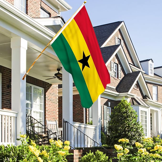 Ahfulife Ghana Flag 3x5 Ft, 2 Pcs Large Ghanaian National Flags for Outdoor Indoor, Double Sided with Brass Eyelets for World Cup, Party, Garden, Bar, Street Decor