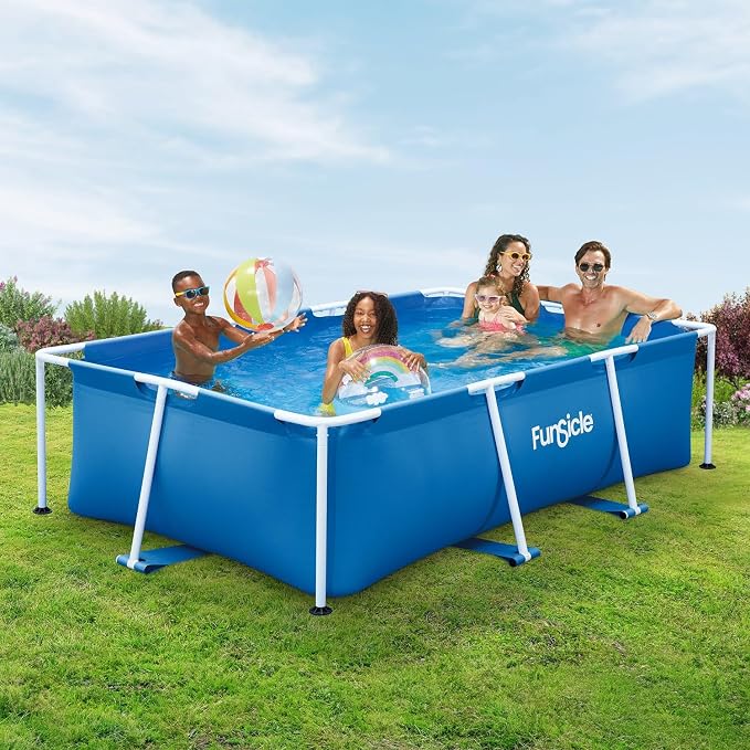 Funsicle 8ft 6in Activity Lap Pool – Above Ground Rectangular Pool for Fitness & Fun, Durable & Easy to Assemble, Ideal for Small Backyards & Aquatic Workouts