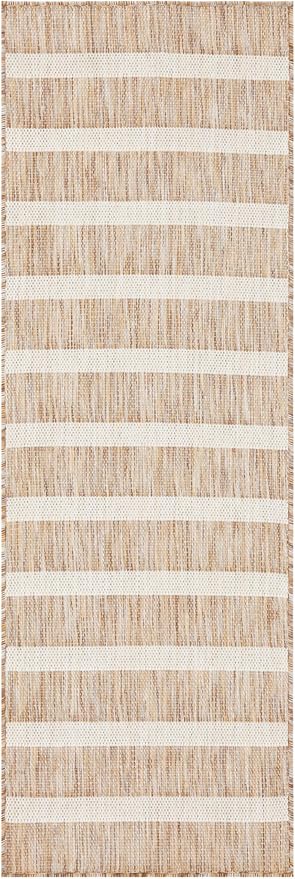 Nourison Home Positano Beige Ivory 2' x 6' Area Rug - Easy Clean, Non Shedding, Bed Room, Living Room, Dining Room, Kitchen (6' Runner)
