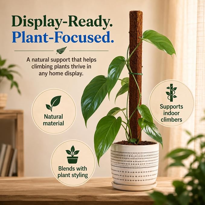 Fernwood Tree Fern Totem Pole Climbing Plant Support - 2 Pack – 19.7x2x2 | For Orchids, Aroids, and Other Climbing Plants | Indoor and Outdoor Plants | Soft, Durable, Fibrous | Natural and Sustainable