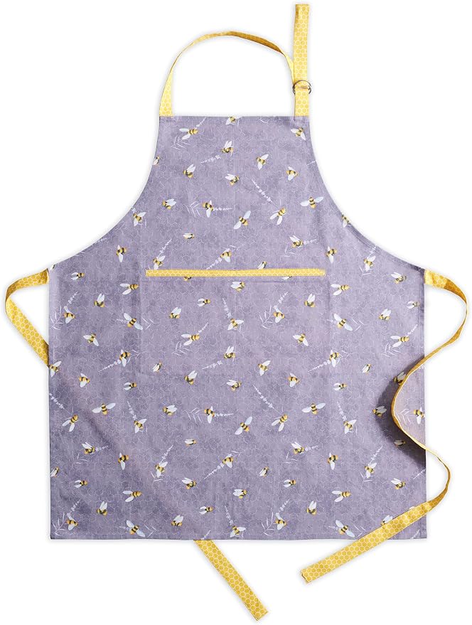 Maison d' Hermine Aprons for women with Pocket 100% Cotton (27.50"x31.50") | Adjustable Neck Strap & long ties Apron Men Chef Wedding Cooking Gardening Server Maid