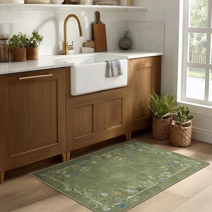 2x3 Small Area Rugs for Entryway: Machine Washable Door Mat Indoor Entrance Stain Resistant Non Slip Rubber Backed Low Pile Soft Throw Rugs for Bedroom Kitchen Front Door Indoor Entrance Foyer Entry