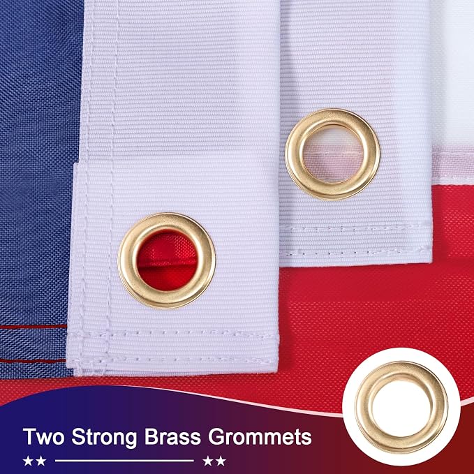 American Flag 3x5 Ft, Heavy-Duty Polyester USA Flag, Embroidered Stars & Sewn Stripes, UV Fade Resistant Waterproof All Weather Flag with Anti-Corrosion Brass Grommets, Indoor Outdoor Decor for Yard, Patio, 4th of July
