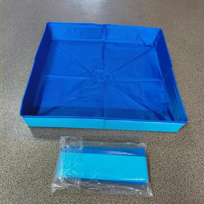 PVC Folding Pet Swimming Pool, 50×50cm Foldable Square Summer Cool Cat and Dog Swimming Pools, Non-Inflatable Dog Paddling Pool, for Puppy Cats Other Animals