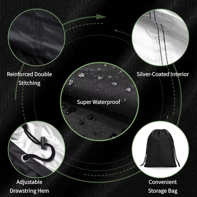 Riding Lawn Mower Cover for Outdoor, 210D Waterproof Lawn Tractor Covers Heavy Duty, Fits Decks up to 54”, with Storage Bag