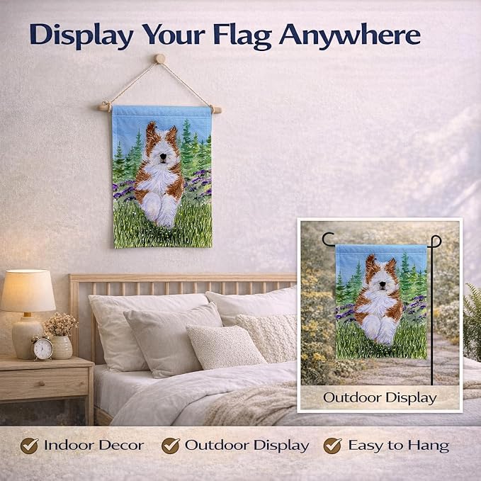Caroline's Treasures SS8320GF Bearded Collie Garden Flag Mailbox Flag Decorative Yard Flag Banner Outside Patio Artwork Yard Flower Beds, Garden Size, Multicolor