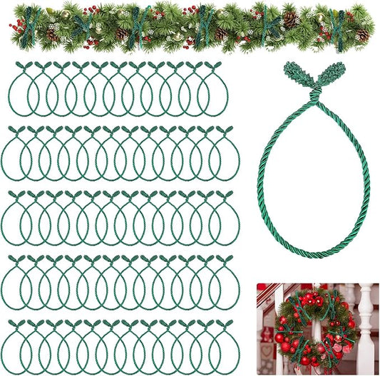 60 Pcs 20 Inches Christmas Garland Ties Christmas Decorative Twist Ties Reusable and Flexible Banister Ties Garland Ties for Garland, Banister Home Decoration