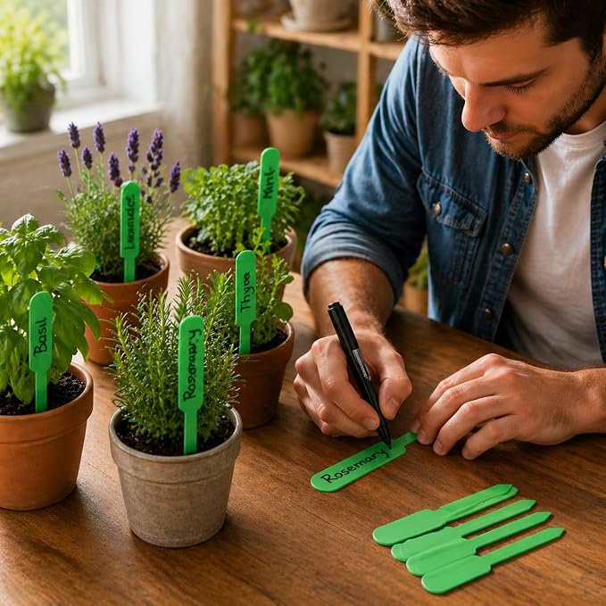 Novabright 500 Pcs Plastic Plant Labels 5 Inch Plant Name Tags for Seedlings Garden Waterproof Plants Markers Nursery Plastic Planting Tags Seed Label for Outdoor Garden Label Pot Stakes(Green)