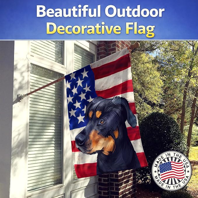 Caroline's Treasures CK6549CHF Greek Harehound Dog American Flag House Flag Large Porch Sleeve Pole Decorative Outside Yard Banner Artwork Wall Hanging, Polyester, House Size, Multicolor