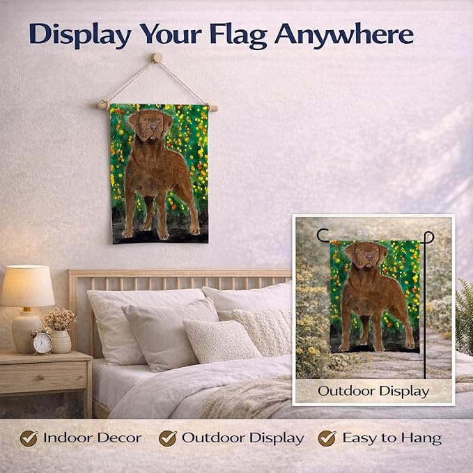 Caroline's Treasures SS8969GF Chesapeake Bay Retriever Garden Flag Mailbox Flag Decorative Yard Flag Banner Outside Patio Artwork Yard Flower Beds, Garden Size, Multicolor