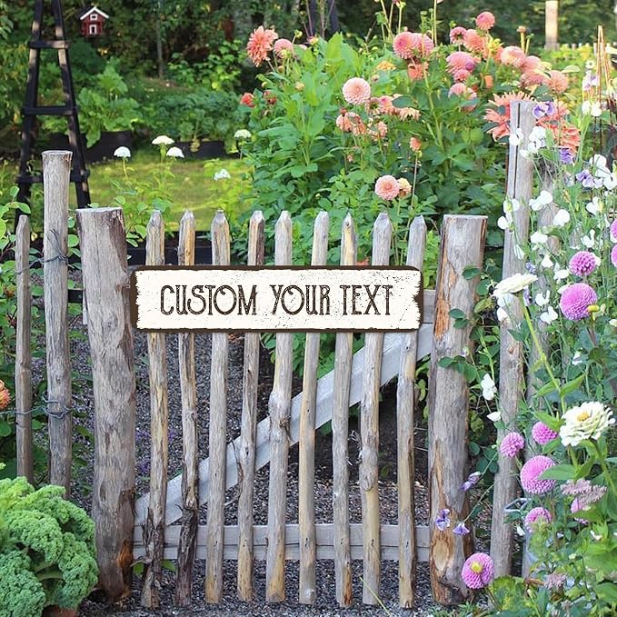 Custom Rustic Sign,Personalized Outdoor Metal Signs,Tin Plates for Outside/Inside,Man Cave,Shop,Bar,Cafe Restaurant,Garden Fence,Vintage Aluminum Fade Reistant Easy Installation 18 x 3 inch
