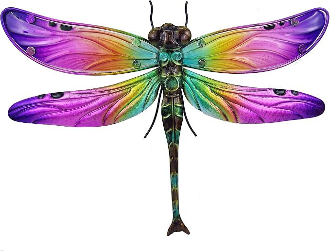 JOYBee Metal Dragonfly Wall Decor Outdoor Garden Fence Art,Hanging Decorations for Living Room, Bedroom