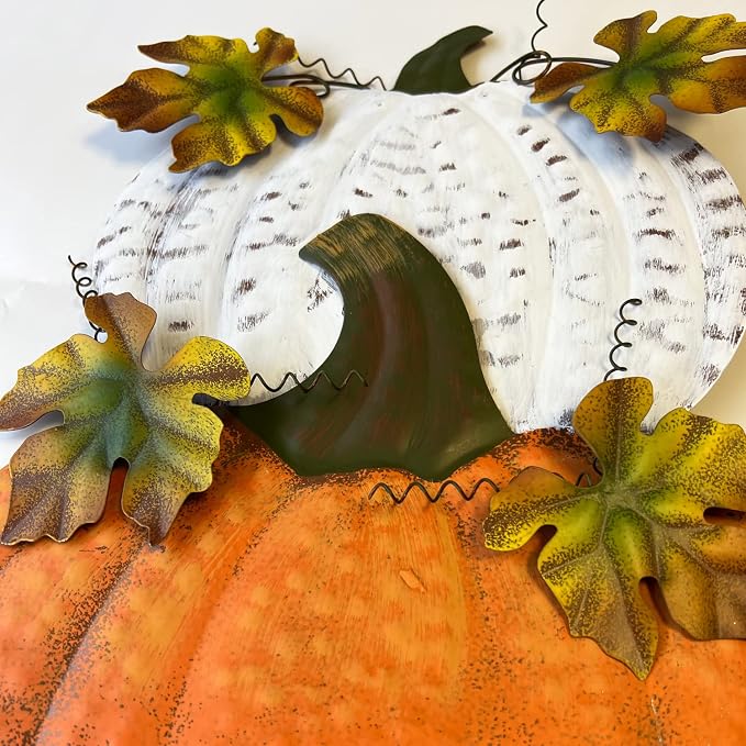 Metal Pumpkin Yard Stakes Fall Harvest Garden Lawn Yard Porch Outdoors Welcome Decorations, Autumn Halloween Thanksgiving Decorative Pumpkins Outdoor Décor