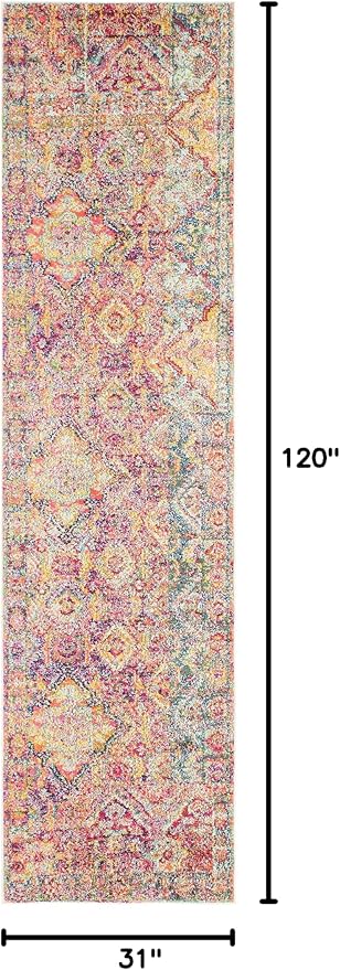 Unique Loom Monterey Collection Area Rug - Aztec (2' 7" x 10' Runner Multi/Blue)