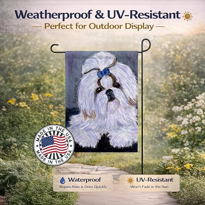 Caroline's Treasures SS8685GF Shih Tzu Garden Flag Mailbox Flag Decorative Yard Flag Banner Outside Patio Artwork Yard Flower Beds, Garden Size, Multicolor