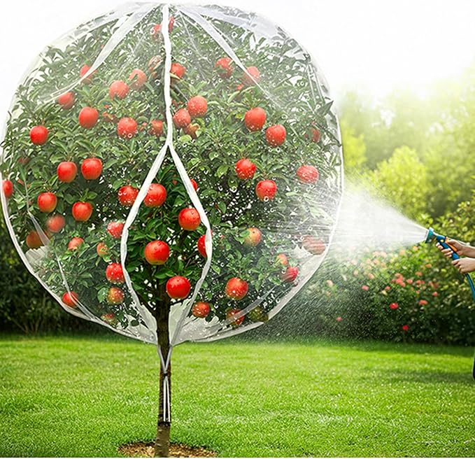Fruit Tree Netting (3Pack, 10x10 FT)- Easy Install Plant Protection Cover, Reusable Garden Mesh Bag for Blueberry Bushes/Tomato - Block Birds/Insect/Squirrels