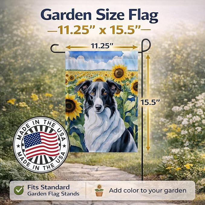 Caroline's Treasures DAC6034GF Borzoi in Sunflowers Garden Flag Mailbox Flag Decorative Yard Flag Banner Outside Patio Artwork Yard Flower Beds, Garden Size, Multicolor