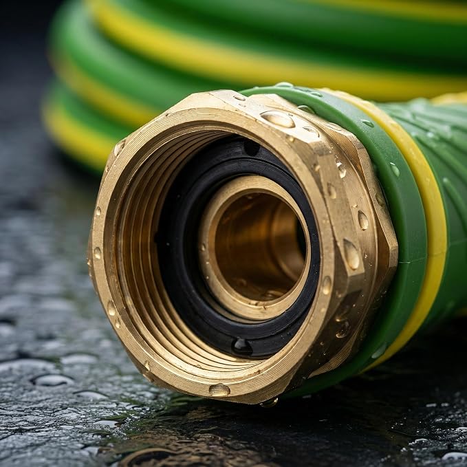 PremiumPro 25FT 5/8" Heavy Duty Reinforced Garden Hose, Large Flow,600 PSI Burst Pressure, Four Layer Hybrid Polymer Anti Kink with 360 Swivel Brass Connectors and handle for yard,washing & irrigation