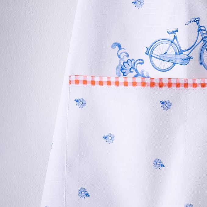 Maison d' Hermine Aprons for women with Pocket 100% Cotton (27.50"x31.50") | Adjustable Neck Strap & long ties Apron Men Chef Wedding Cooking Gardening Server Maid