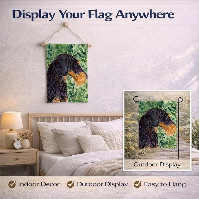 Caroline's Treasures SS8805GF Dachshund Garden Flag Mailbox Flag Decorative Yard Flag Banner Outside Patio Artwork Yard Flower Beds, Garden Size, Multicolor