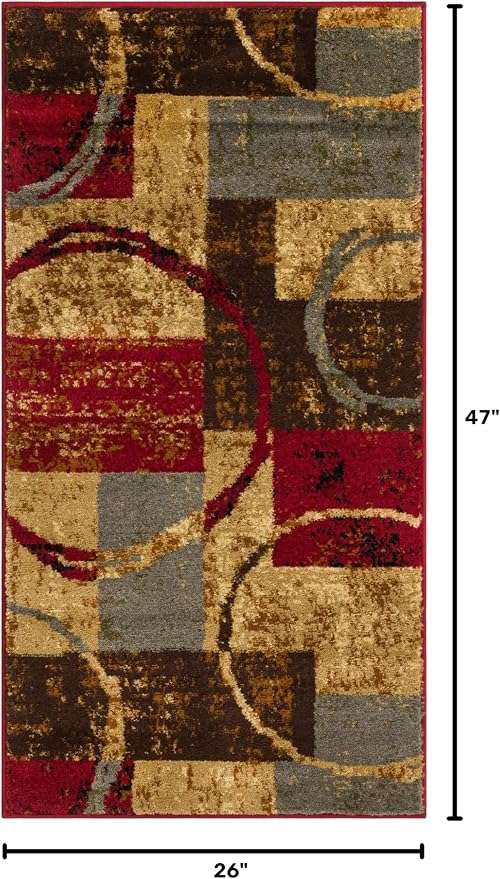 Unique Loom Barista Collection Area Rug - Kouillou (2' 2" x 3' 11" Runner, Multi/Brown)