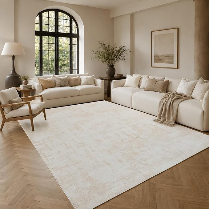 9x12 Area Rugs Washable Modern Abstract Living Room Bedroom Rug | Non Slip Soft Carpets Indoor Floor Stain Resistant Large Carpet for Bedroom Dining Room Farmhouse Nursery Home Office