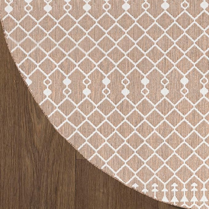 Nourison Home Positano Beige 8' x Round Area Rug - Easy Clean, Non Shedding, Bed Room, Living Room, Dining Room, Kitchen (8' x Round)