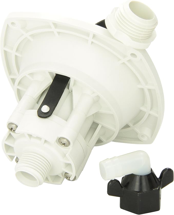 PENTAIR SHURFLO 183-029-18 Pressure Reducing City Water Entry - Wall Mount - Gel White | Reduces incoming city water pressure, wall-mounted inlet, gel white finish