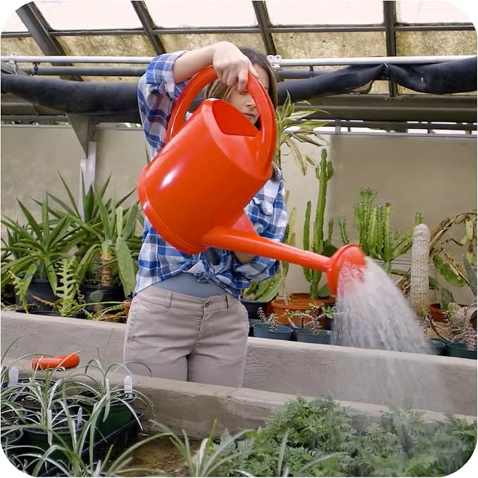 Consolidated Plastics Durable Swiss Watering Can with UV Protection, Ergonomic Handle for Indoor/Outdoor Gardening, Made in Switzerland (7 Liter, Red)