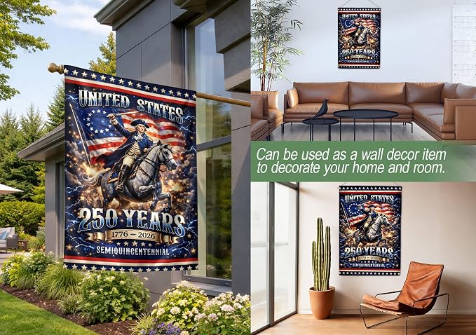 250 Anniversary Usa Flag, 1776-2026 Commemorative, 250th Anniversary Patriotic Design, Garden Flags For Outside, Doubleided Outdoor Yard Decoration For Independence Day 3 (30x40 Inch)