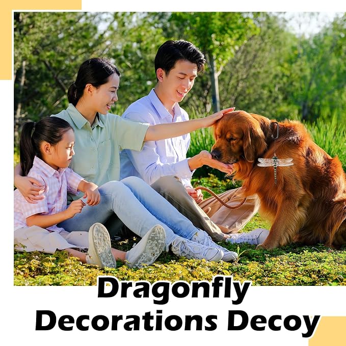 Qualirey Dragonfly Hat Clip Realistic Simulated Dragonfly with Hook Clip Attach to Backpack Hat for Indoor Yard Garden Plant Decor(Yellow,1pcs)
