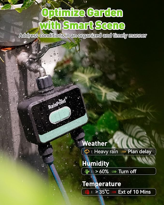 RainPoint WiFi Water Timer for Garden Hose,Blue