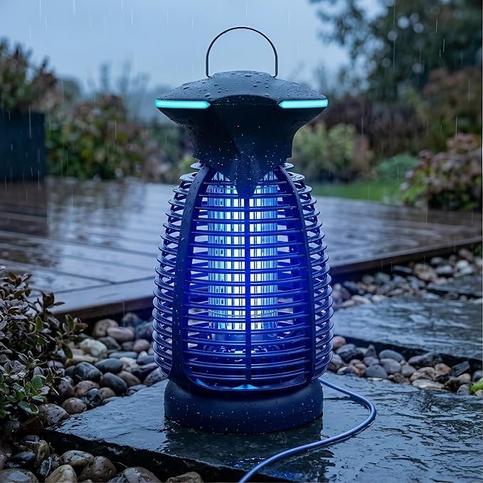 Bug Zapper Outdoor for Mosquito Flies - Electric 4000V Powerful Bug Zappers Indoor Waterproof Insect Killer Trap Lamp with LED Light for Patio Backyard Porch Garage & Home