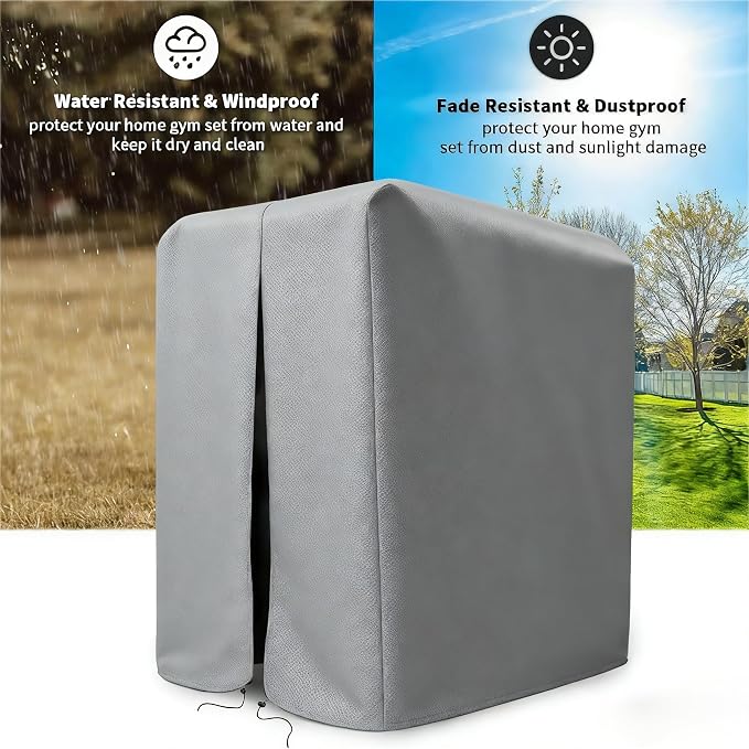 Protective Cover for Home Gym Set, Waterproof& Dustproof Home Excersize Equipment Set Cover for Gym Station-Indoor or Outdoor（Grey）