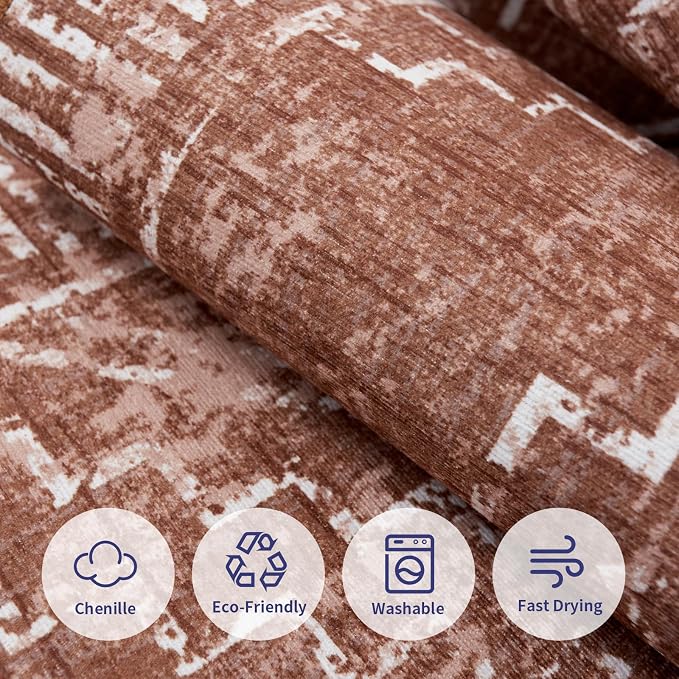 ILANGO Moroccan Area Rugs 5'x7' for Living Room Machine Washable Modern Rugs with Rubber Backing Non Slip Carpet for Dedroom Farmhouse Dining Room, Ultra-Thin, Foldable, Easy Clean