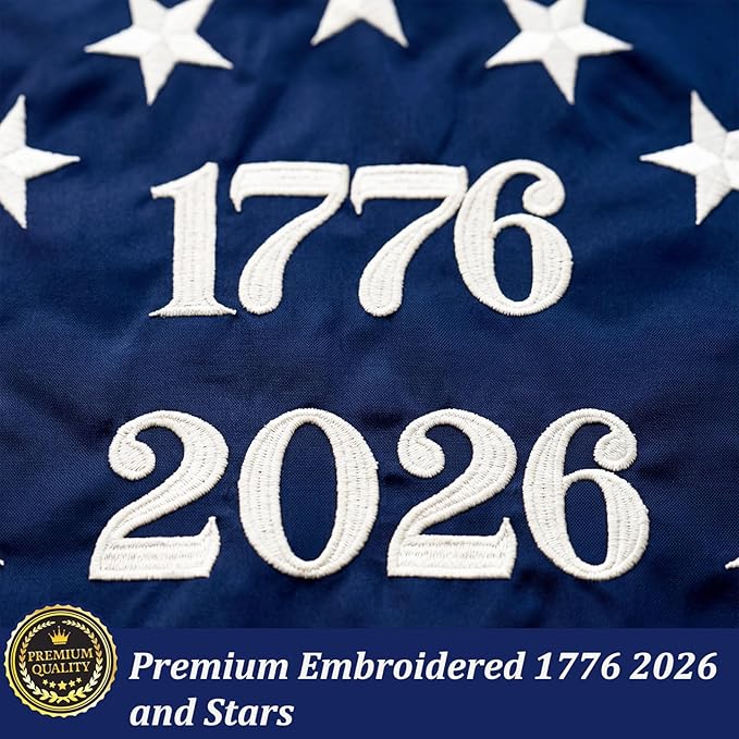 TOPFLAGS 250th Anniversary Door Decorations 20x96 Inch 2 Packs Large 1776 2026 4th of July Decorations Outdoor Hanging Betsy Ross 13 StarBunting American Banner Red White and Blue Decorations for Memorial Day Veterans Day