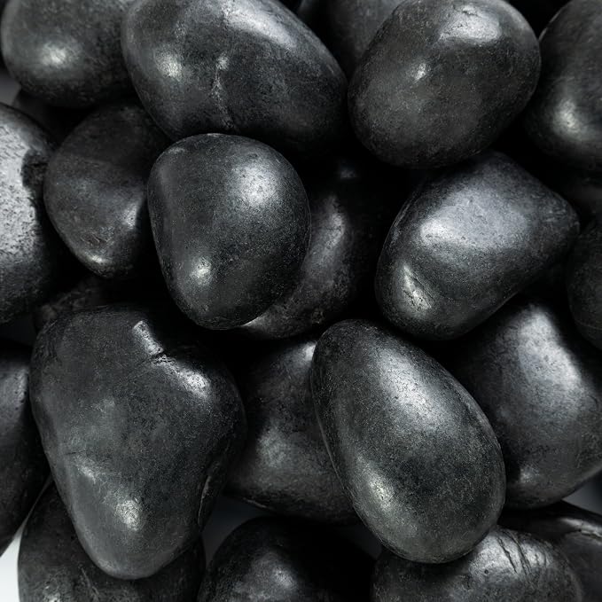 MSI Decorative Polished Black Pebbles, 1.2 inch - 2 inch, 40 lb. Bag