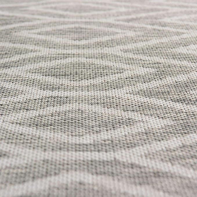 Jill Zarin Outdoor Collection Area Rug - Turks and Caicos (6' 7" Round Gray Cream/Cream)
