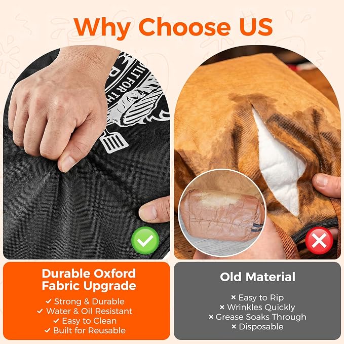 Upgraded 23in BBQ Blanket for Resting Meat with Grill Accessories, Insulated Meat Resting Bag & Accessories for Brisket, Pork, Turkey – BBQ Gifts for Men, Dad, Grill Lovers with Gift Box