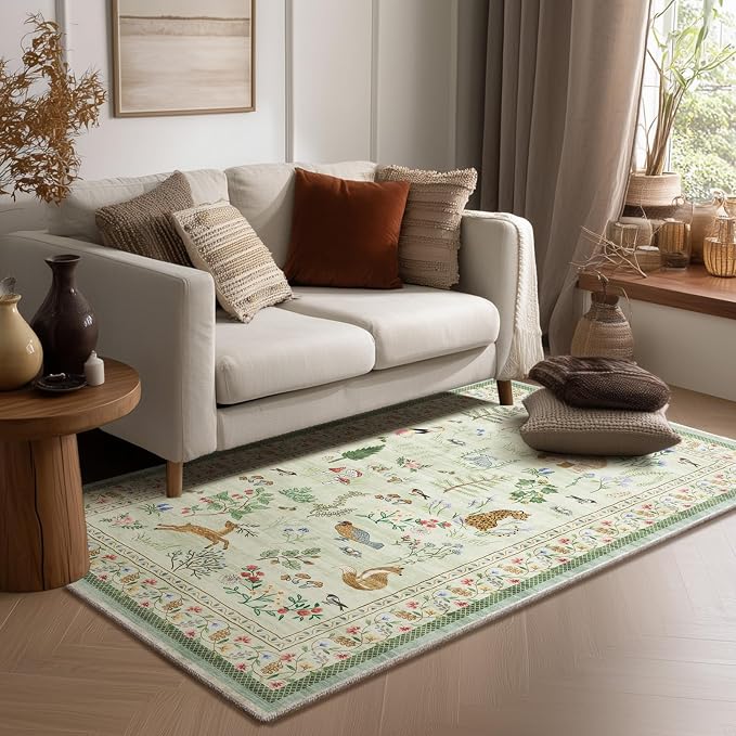 Washable Small Throw Rugs for Entryway: Door Mat Indoor Entrance 4x6 Area Rug Non Slip Low Pile Kitchen Rug for Front Door Indoor Entrance Entry Kids Room