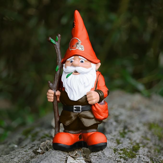FOCO NFL Team Logo Holding Stick Garden Statue Outdoor Gnome