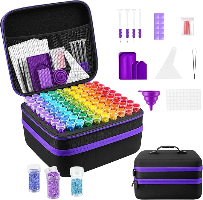 ZORETCO Diamond Art Storage - 240 Containers Diamond Art Kits for Adults | Diamond Painting Storage Case with Tools, Diamond Art Supplies Storage for Diamond Painting Accessories, Bead, Gem, Crafts